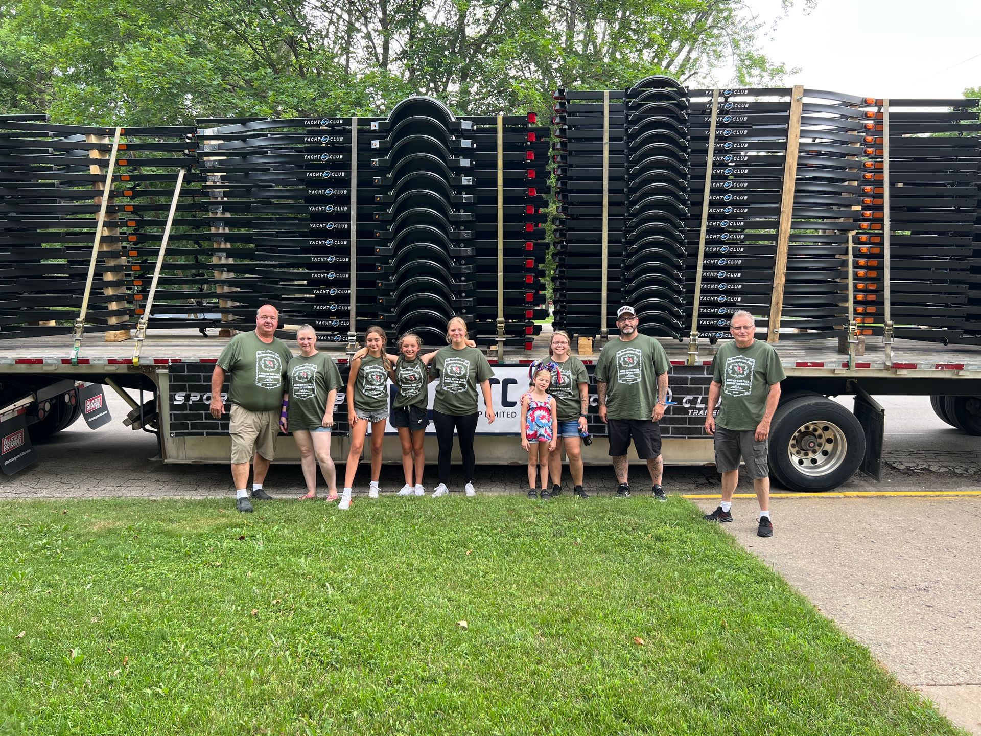 Yacht club trailers truck in 4th of july parade