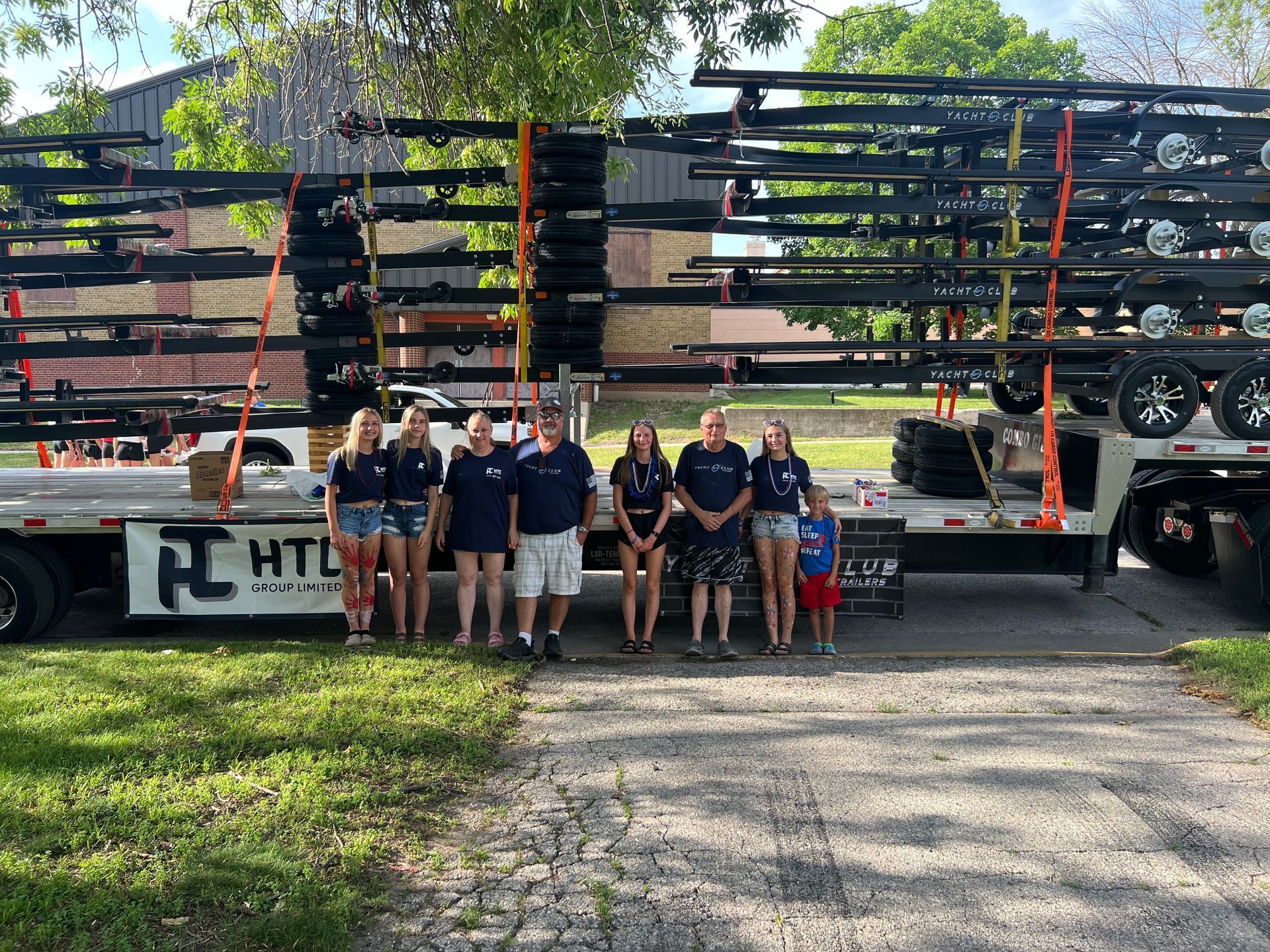 yacht club trailers in fourth of july parade