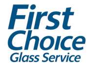 First Choice Glass Service logo in blue, white background.