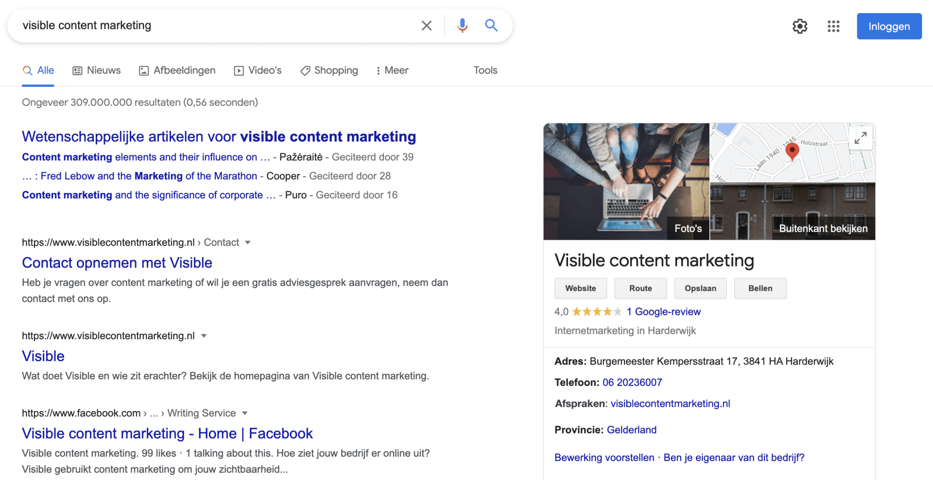 Visible Google Mijn Bedrijf