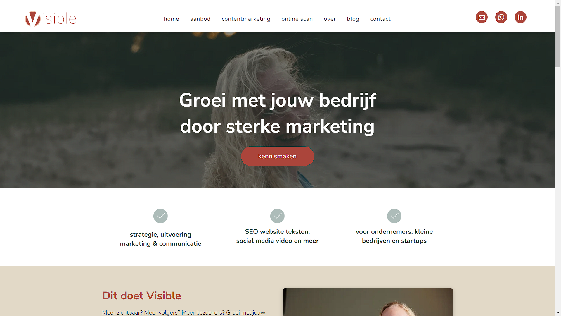 Voorbeeld moderne homepage