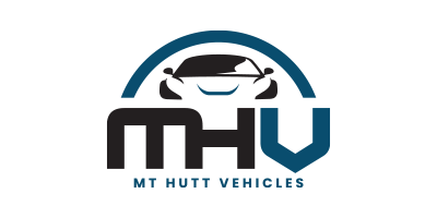 A blue and black logo for mt hutt vehicles