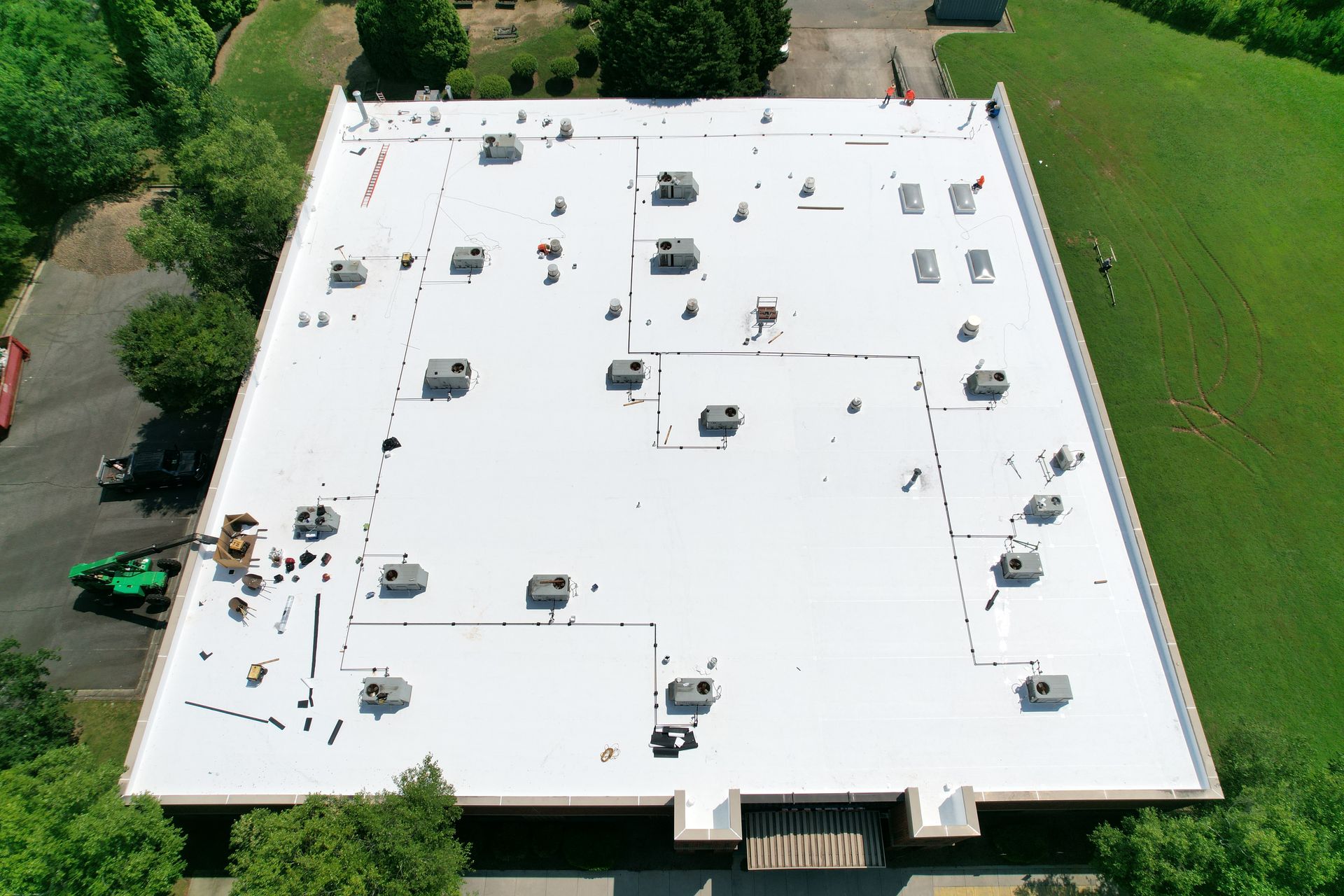Commercial metal roofing installation