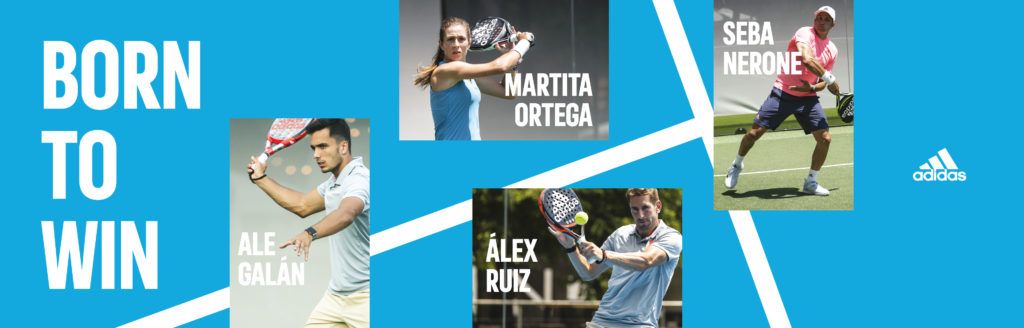 Uno striscione Adidas con gli atleti Nartita Ortega, Ale Balan, Alex Ruiz e Seba Nerone. 