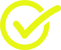 Icona di spunta gialla all'interno di un cerchio giallo, che indica selezione o approvazione.