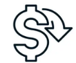 A dollar sign with an arrow pointing down.