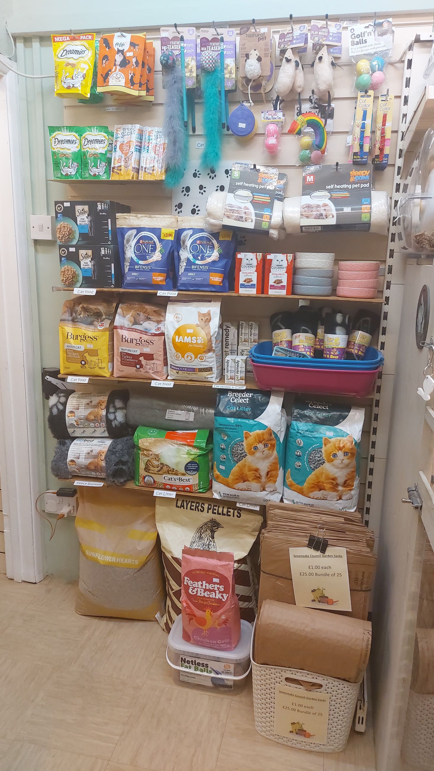 Pet supplies for cats.