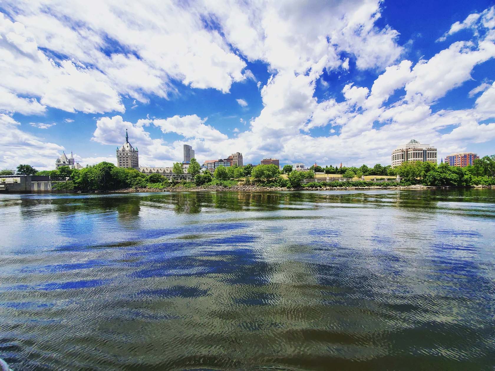 Views of Albany skyline from the boat — Albany, NY — Dutch Apple Cruises