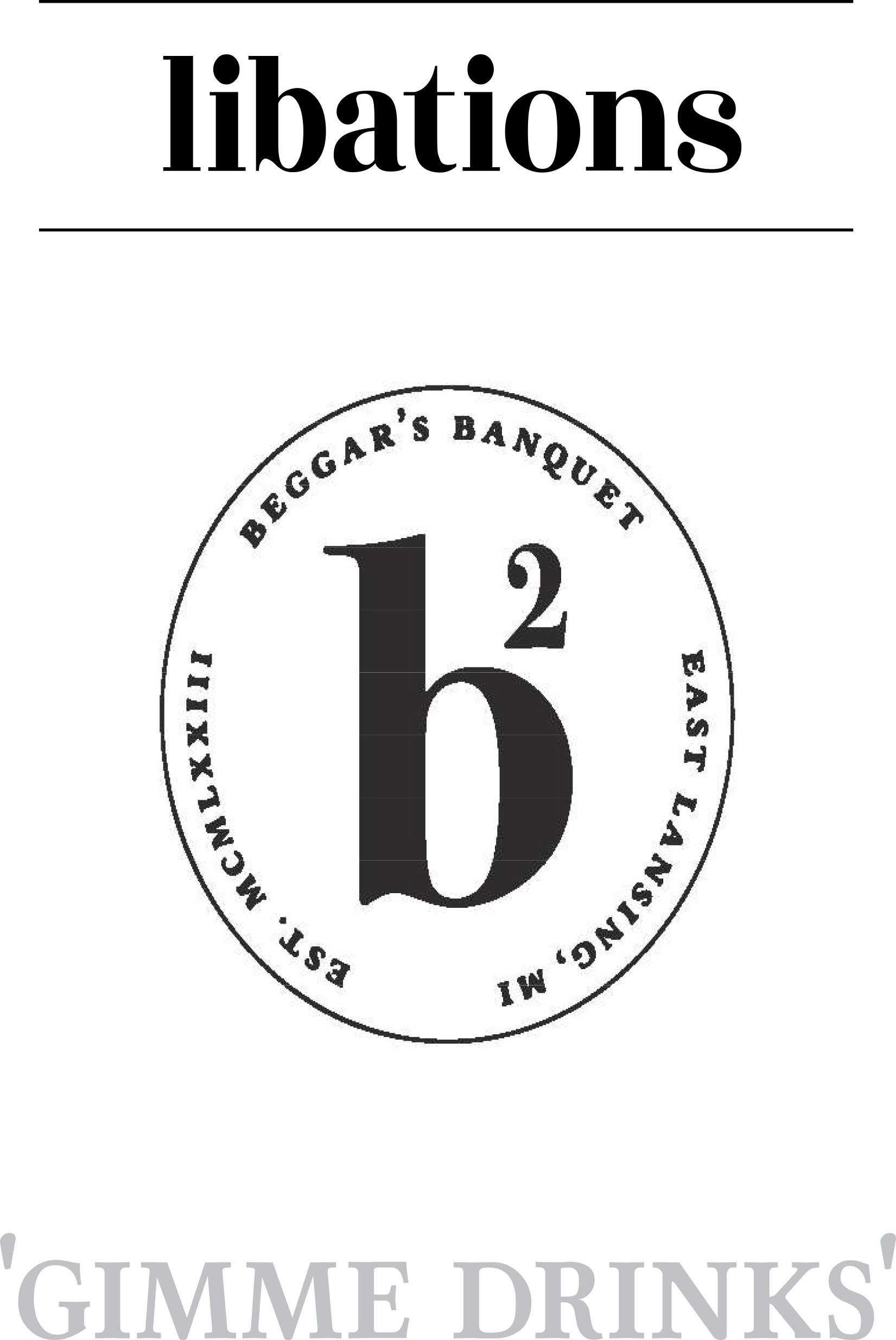 Logo for Beggar's Banquet, featuring a b² symbol inside an oval with the text 
