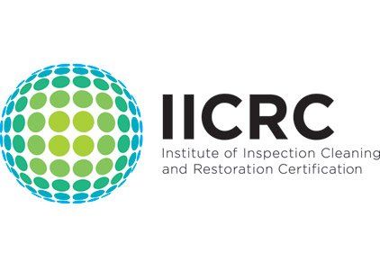 Logo for the Institute of Inspection Cleaning and Restoration Certification (IICRC): Globe design, green and blue circles.