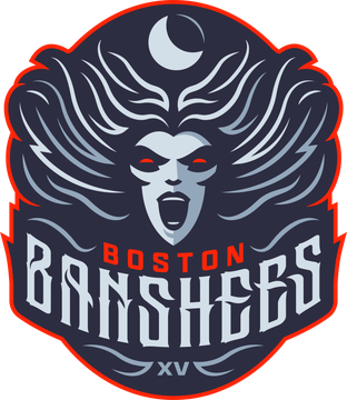 A logo for the Boston Banshees shows a woman with red eyes