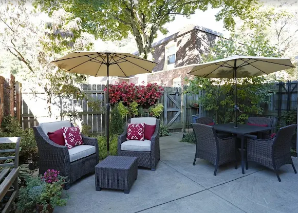 Outdoor Patio, with seating area for entertaining or relaxing 