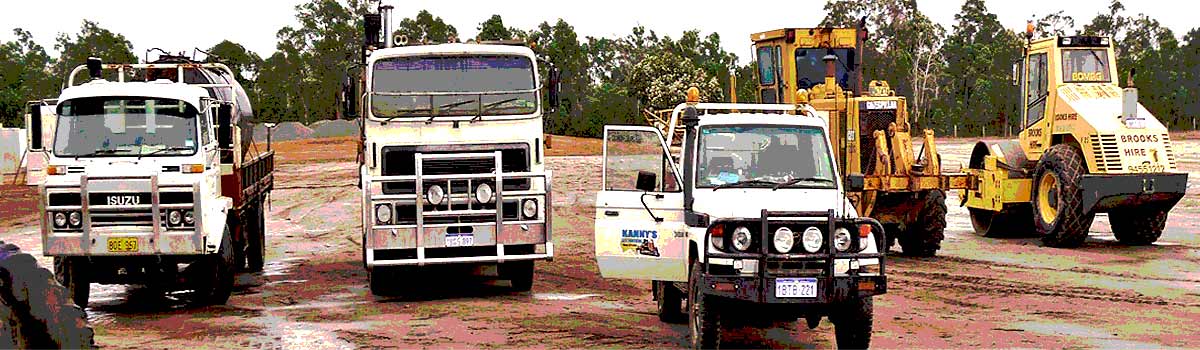 Earthmoving company trucks in Western Australia