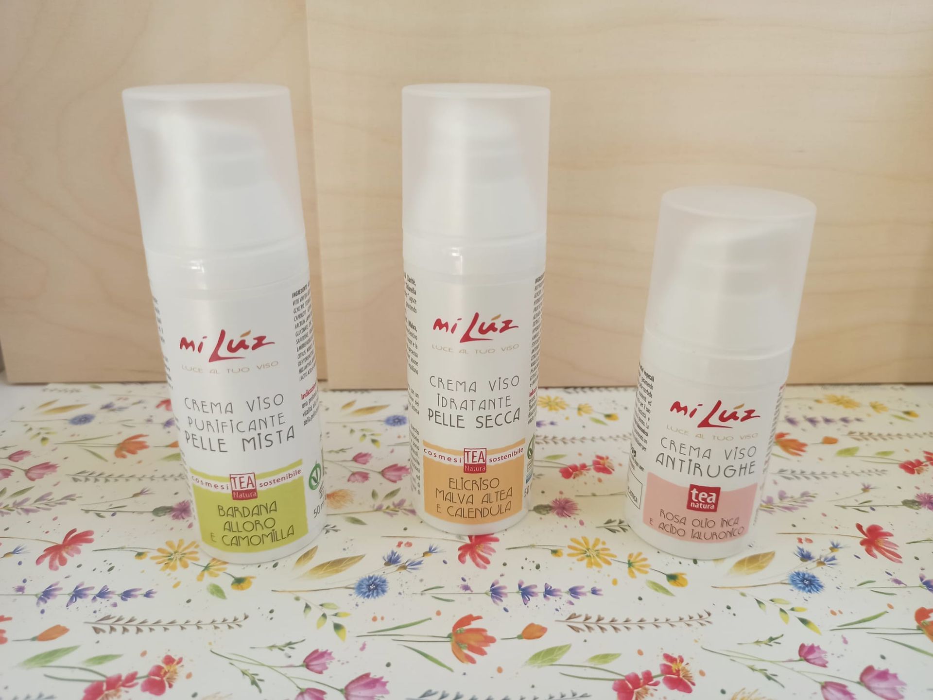 Tea Natura Mi Luz da Airone a Poggibonsi Siena. crema viso purificante per pelle mista, idratante per pelle secca o antirughe.