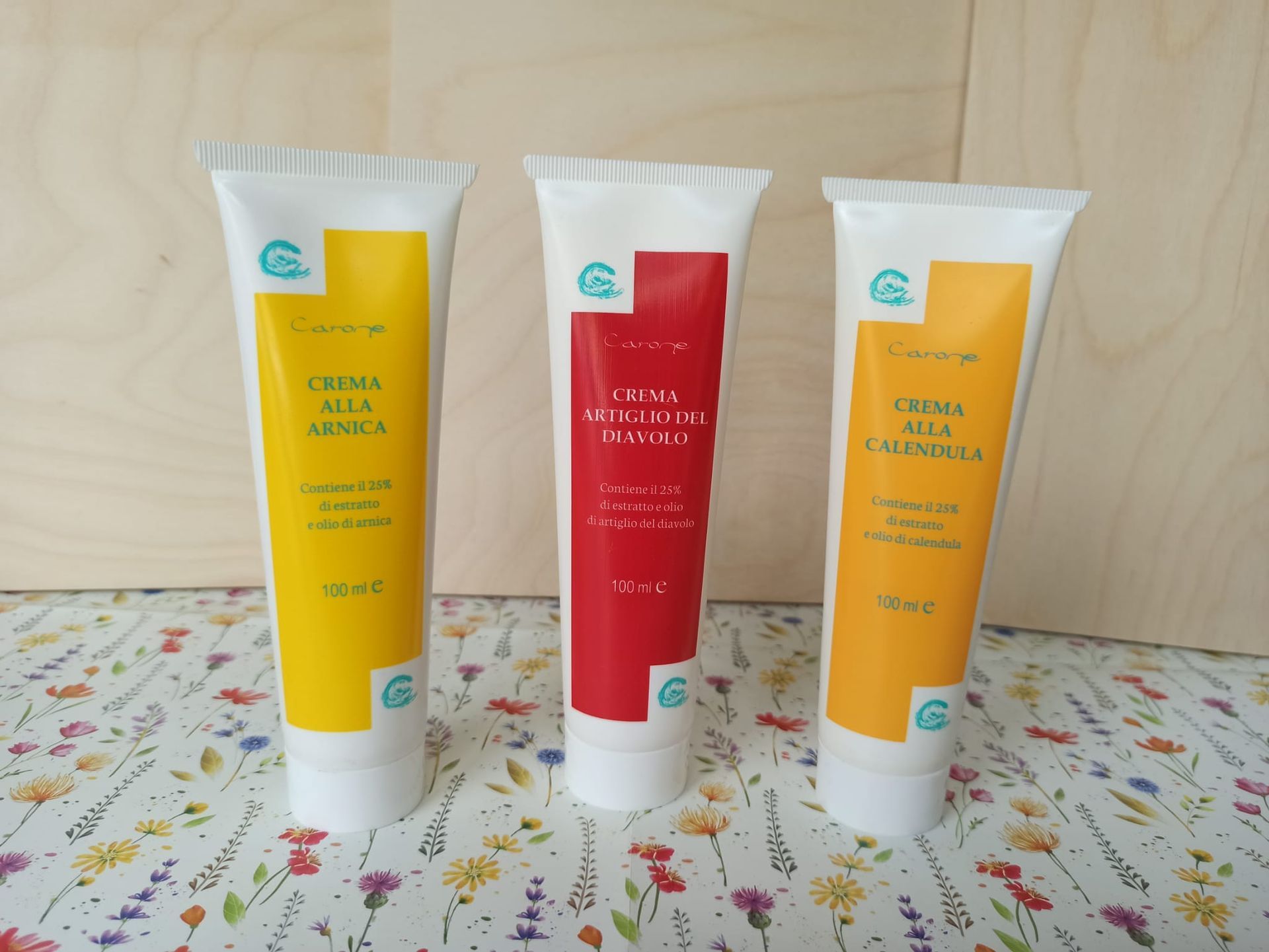 Carone creme fitoterapiche al 25%. arnica, artiglio del diavolo e calendula.