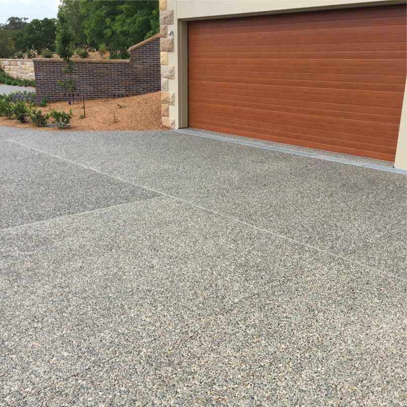 Driveway With Exposed Aggregate Concrete — Easy Mix Concrete In Central Coast, NSW.