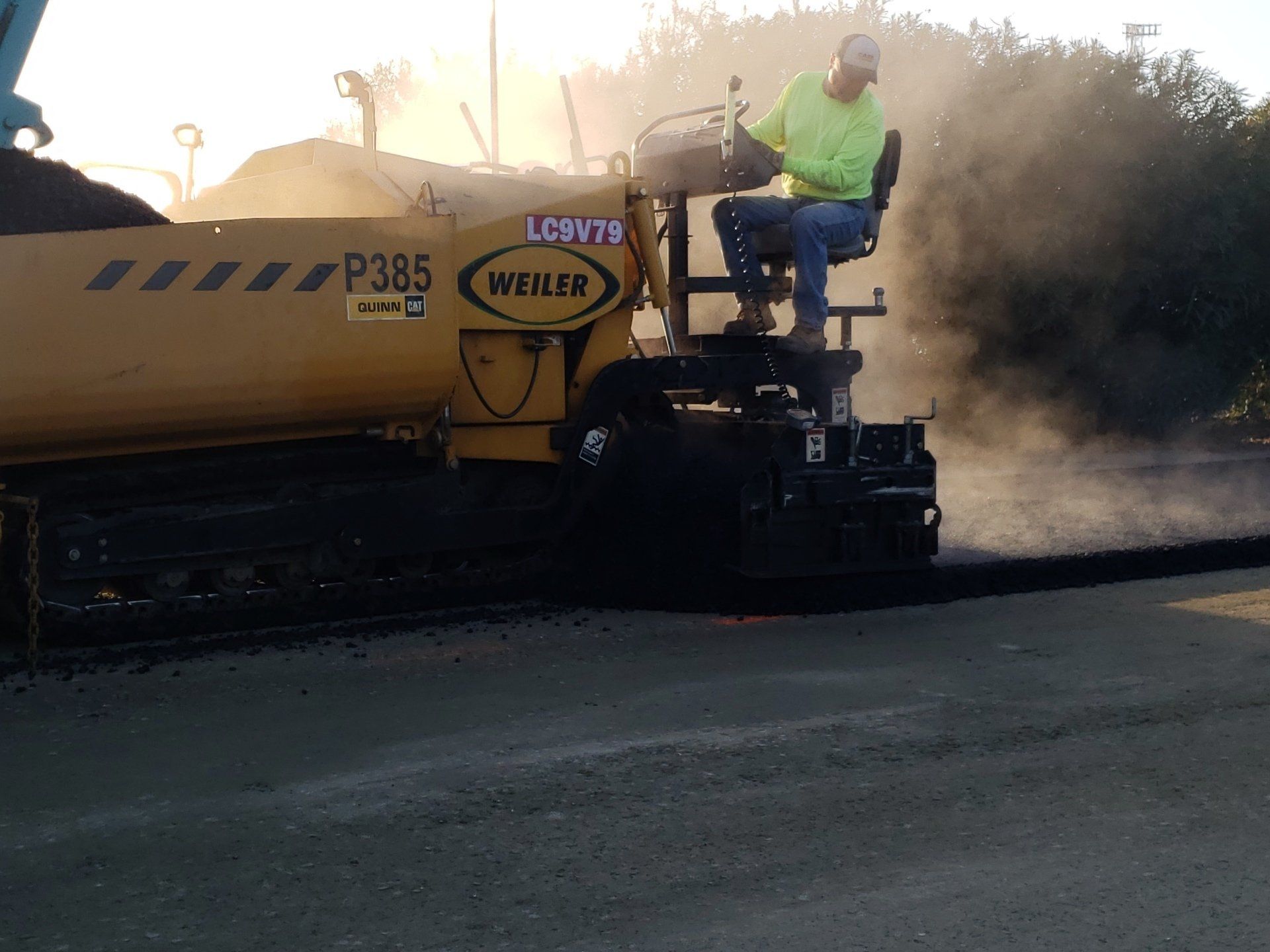 Road And Driveway Paving — Loader On Paving Site in Fresno County, CA