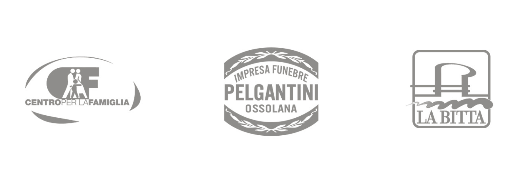Logos: Centro Famiglia, Pelgantini Ussulana, and La Bitta.