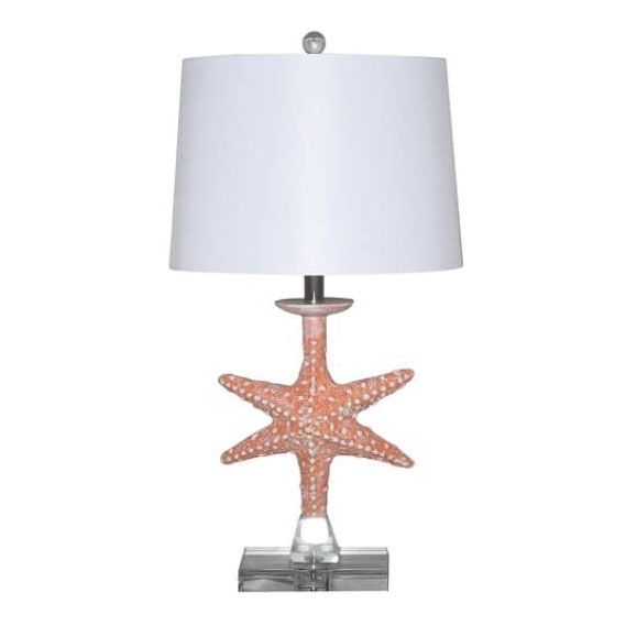 Patrick
28″ Starfish Table Lamp with Crystal Base, Orange
