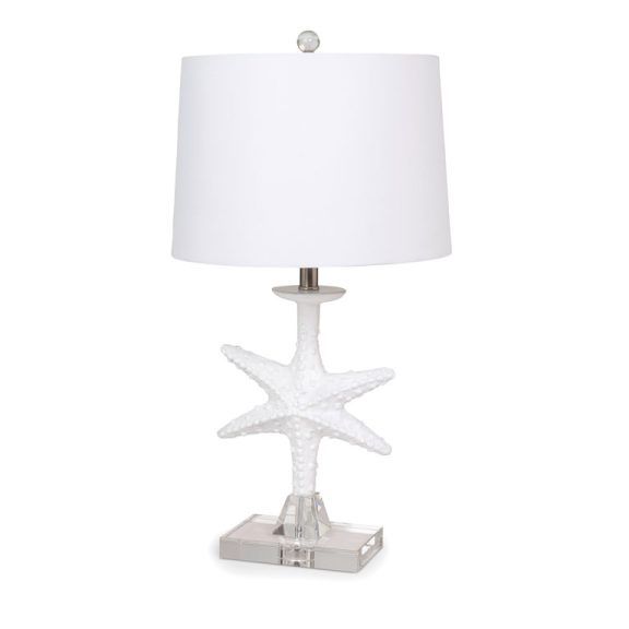 Patrick
28” Starfish Table Lamp with Crystal Base, White
