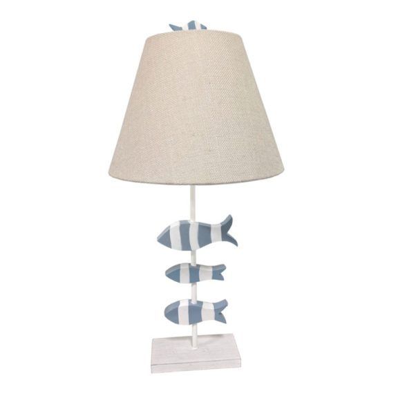 School of Fish
28” Resin 3-Fish Table Lamp, Blue/ White