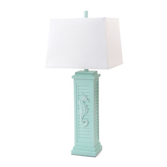 Sea Horse Shutter
32” Resin Sea Horse Shutter Lamp with USB, Teal