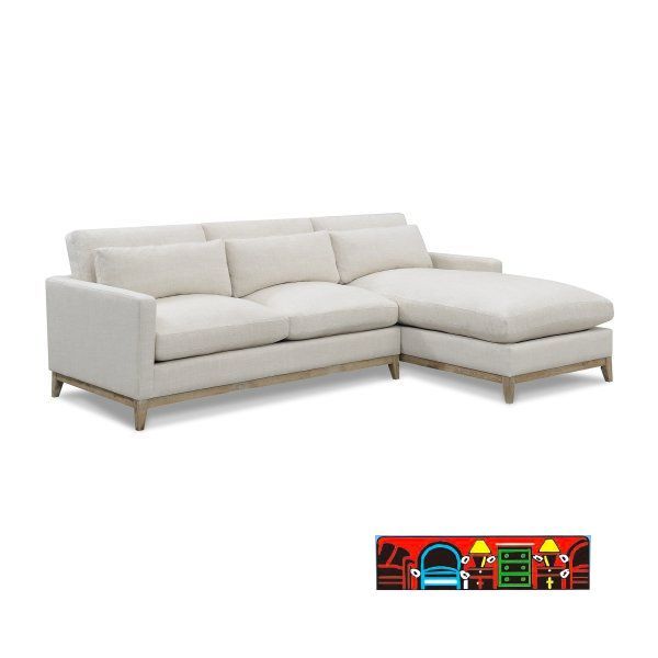 new 2-piece chase sectional in a linen blend fabric with American white oak trim & legs for sale