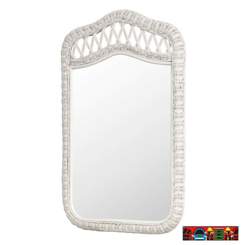 The Santa Cruz white wicker bedroom mirror is available at Bratz Consignment Furniture Warehouse in Fort Myers, FL.
