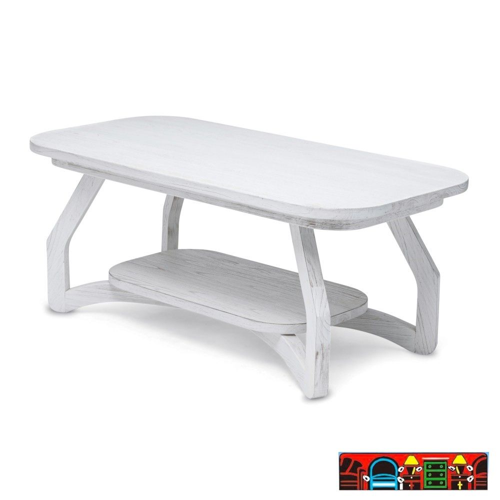 The Surfside Cocktail Table, featuring weathered white wood, is available for sale in Fort Myers, FL, at Bratz-CFW.