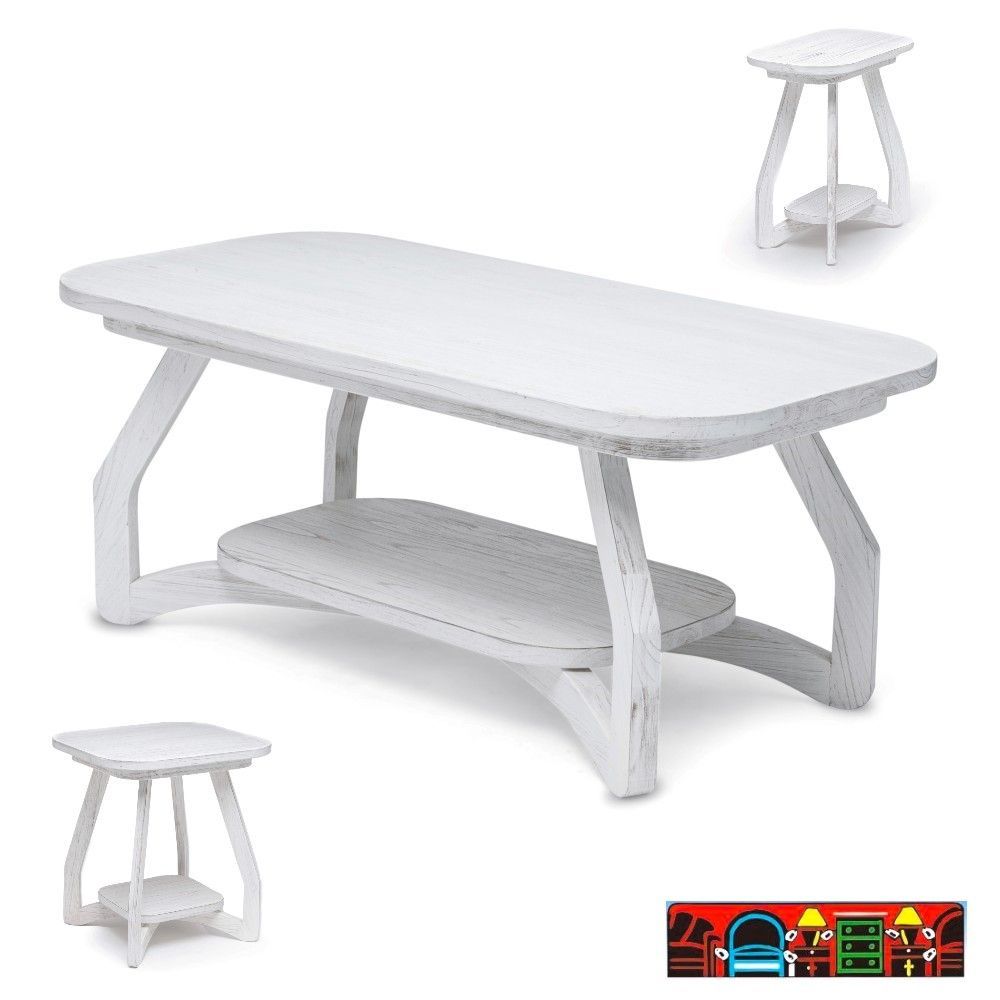 The Surfside Occasional Tables, featuring weathered white wood, is available for sale in Fort Myers, FL, at Bratz-CFW.