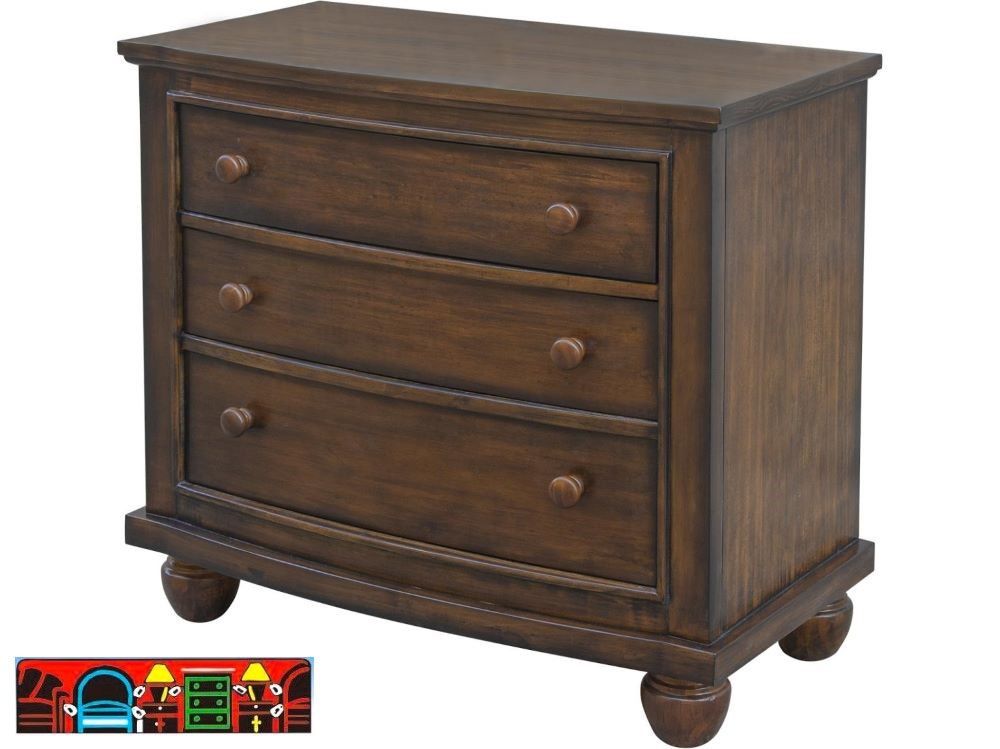 New Nantucket Allspice Brown Solid Wood 3 Drawer Nightstand