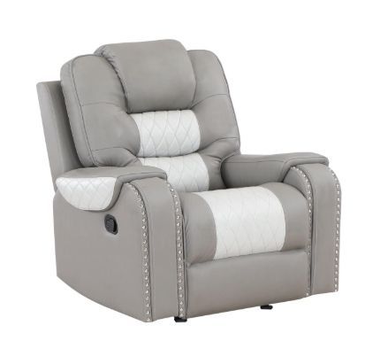 new grey two-tone hi-back manual rocker recliner