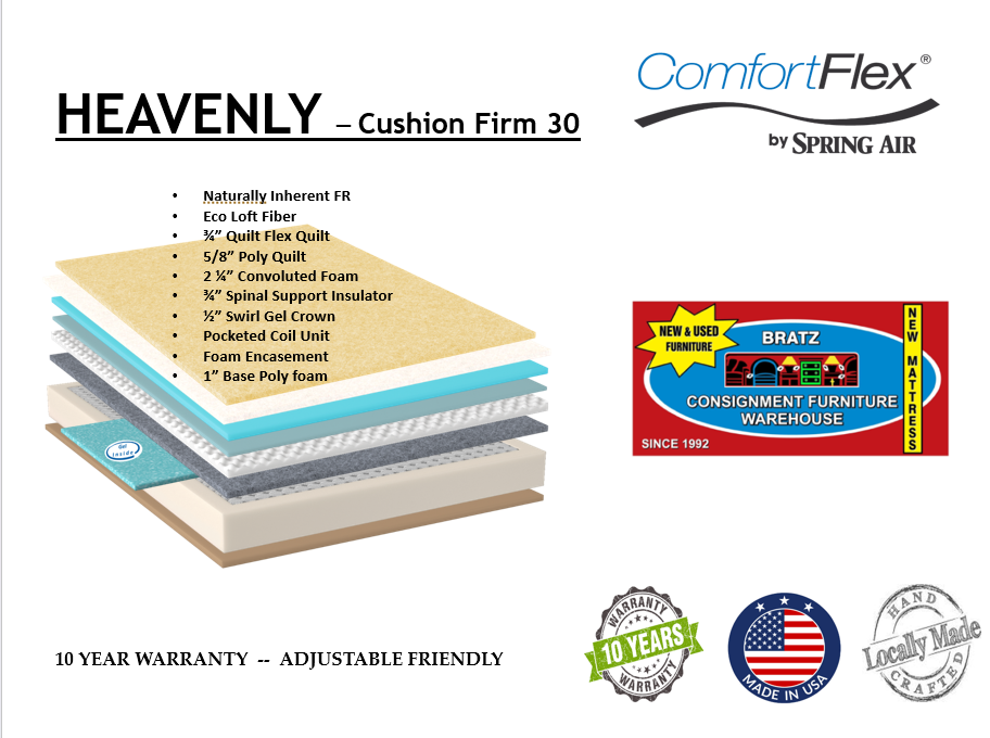new spring-air heavenly mattress spec sheet.