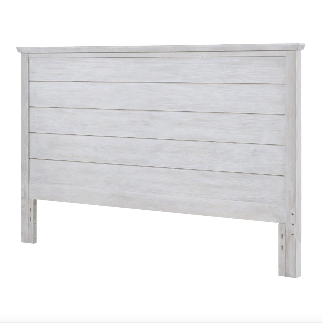Distressed white headboard