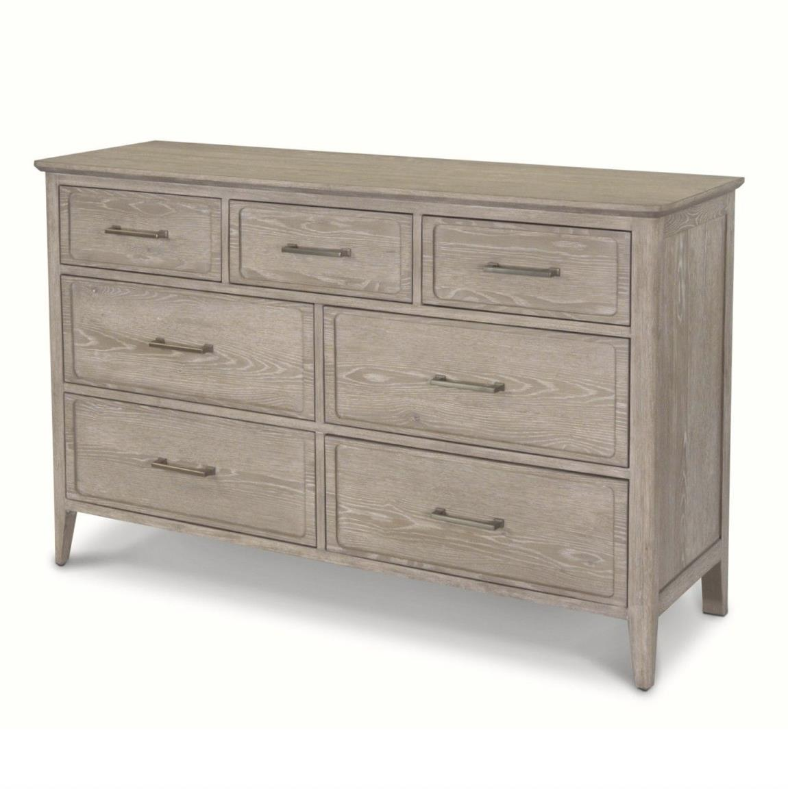 glazed driftwood 7-drawer dresser with iron handles