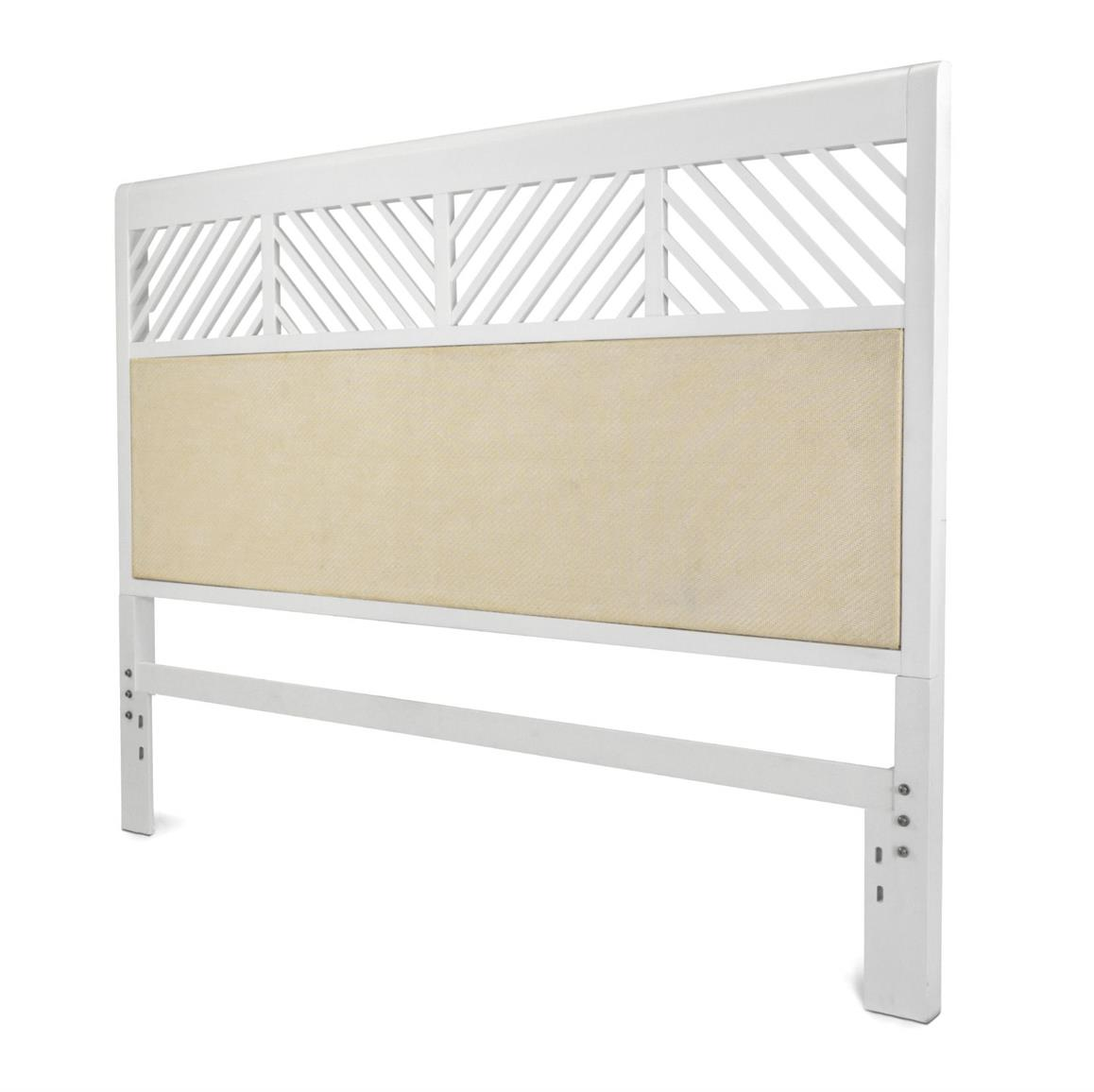 Headboard, White with woven sand color accents.