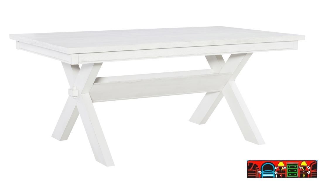 The Torino white farmhouse dining table, for sale at Bratz-CFW, is available in Fort Myers, FL.