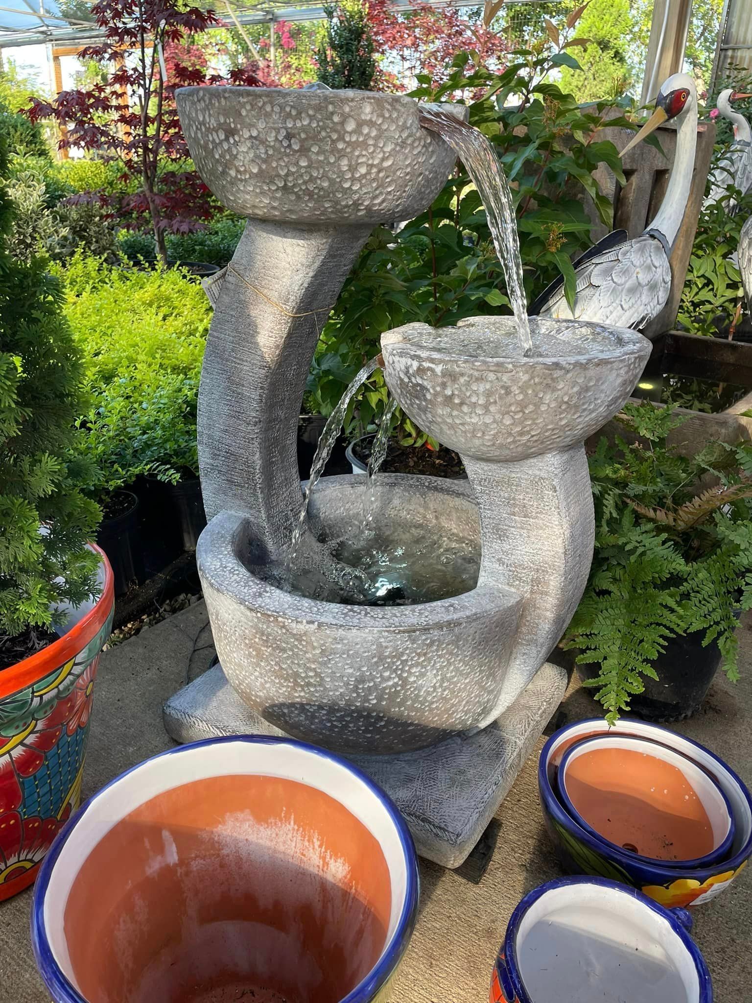 pottery, fountains, statuary