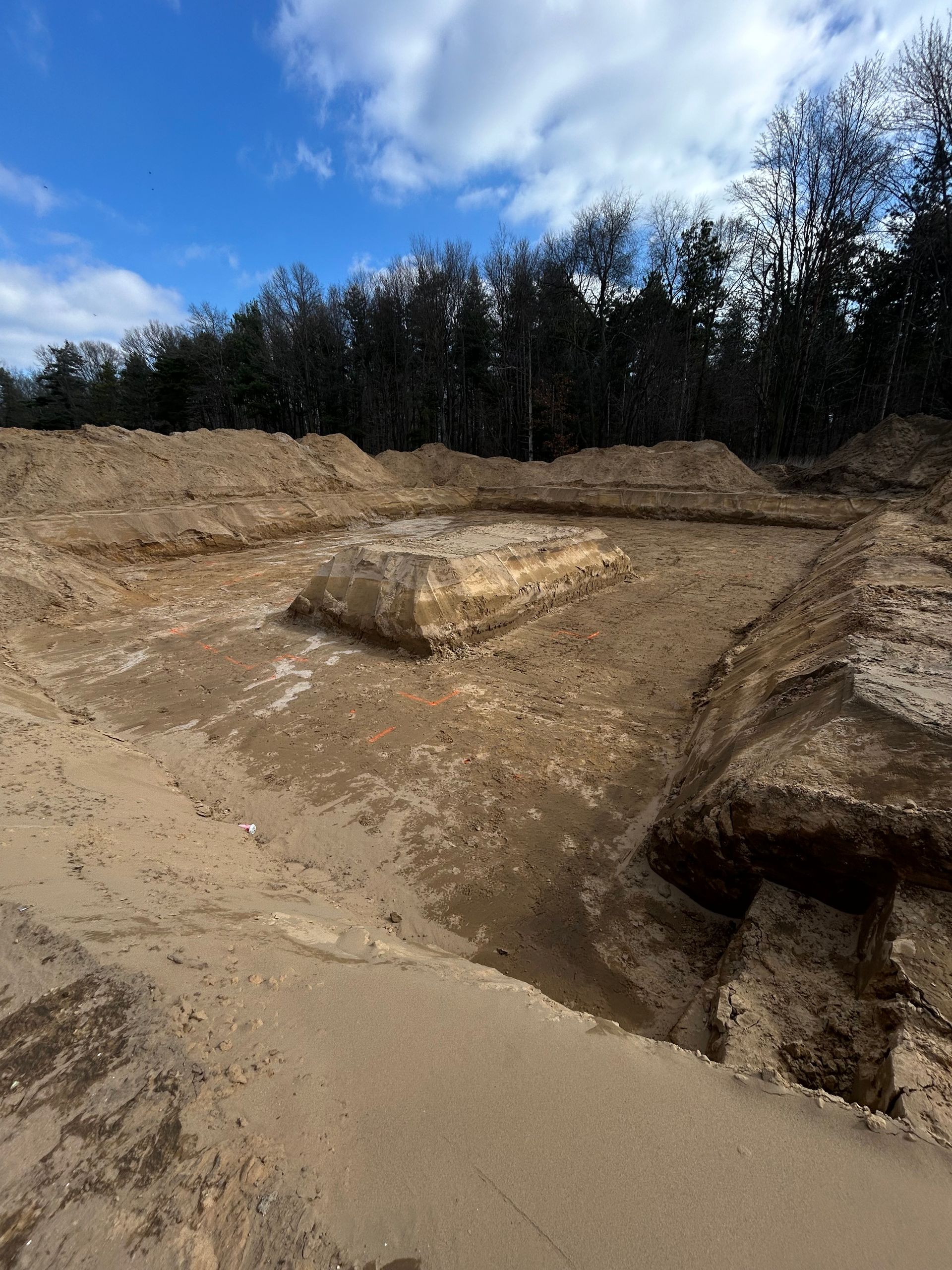 Excavation completed for concrete footings and foundation for new build.
