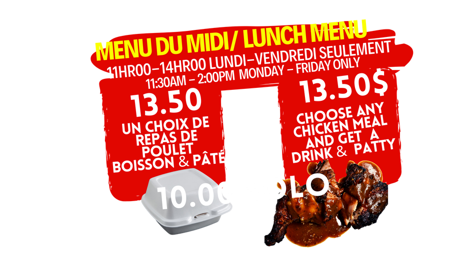 A menu du lunch / lunch special is being advertised