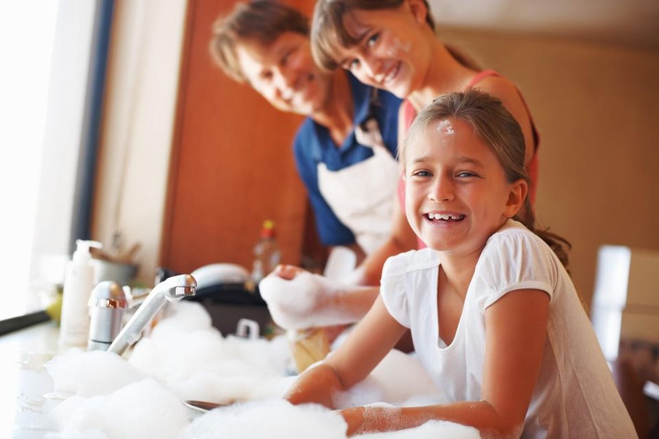 Family Enjoying Dish Washing — Richmond, VA — Central York