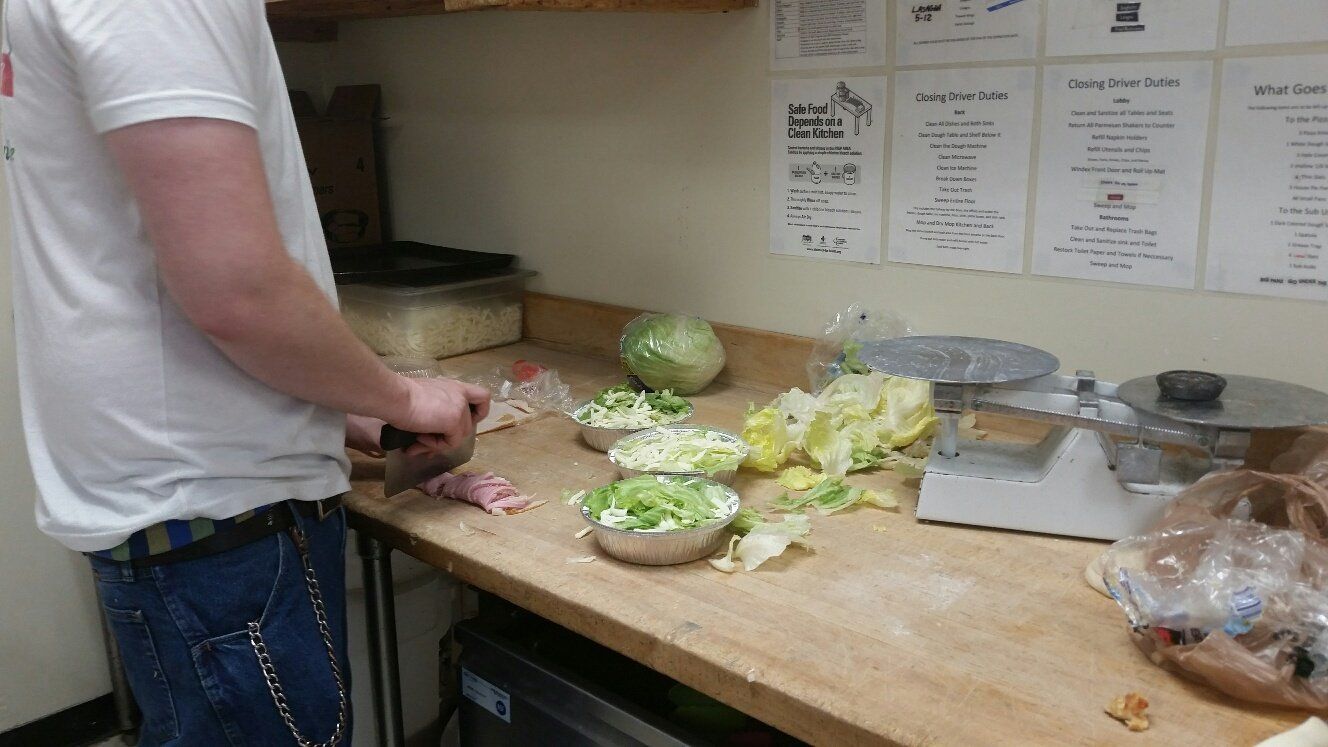 chopping up sub ingredients