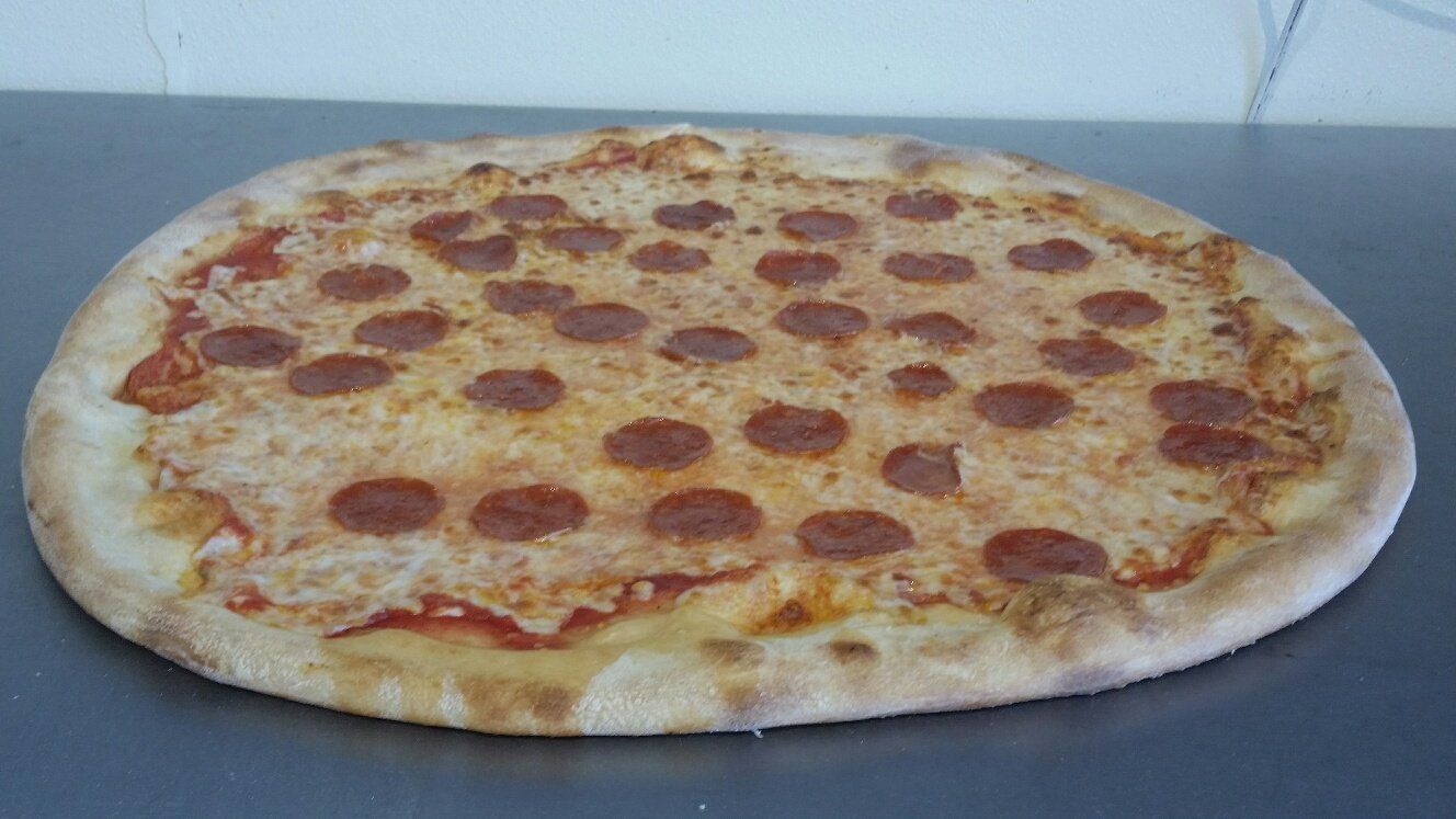 cheese and pepperoni New York style pizza