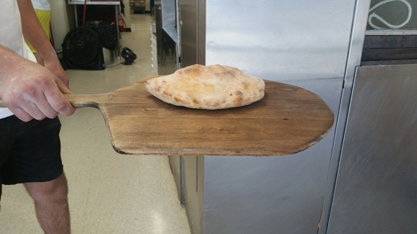 calzone fresh out of oven