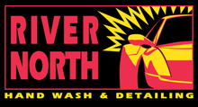 A logo for river north hand wash and detailing