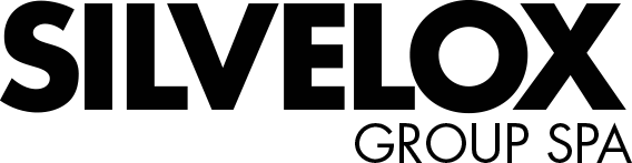 Il logo per silverlox group spa è in bianco e nero.