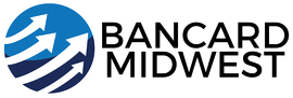 The logo for bancard midwest is a blue circle with three arrows pointing in different directions.