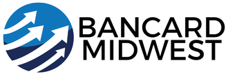 The logo for bancard midwest is a blue circle with three arrows pointing in different directions.