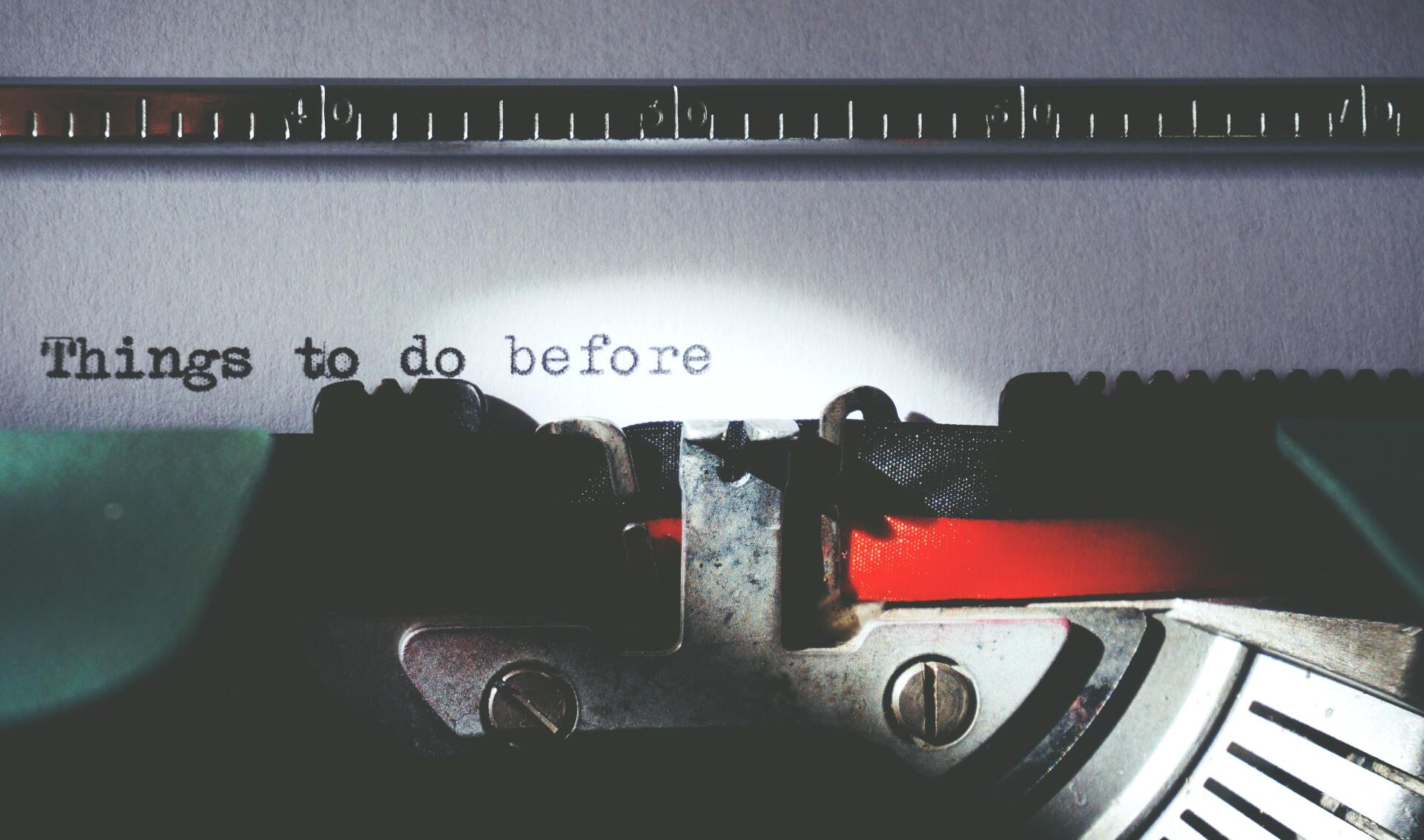 a typewriter with the words things to do before retirement written on it