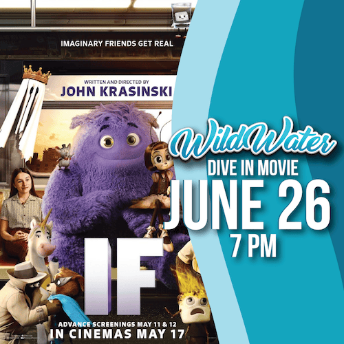 A movie poster for wild water dive in movie june 26 at 7 pm
